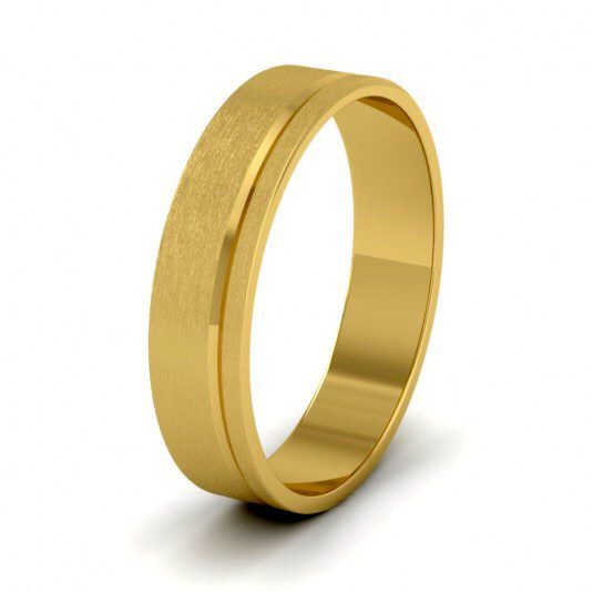Asymmetric Line Pattern with Matt Finish Flat Wedding Ring