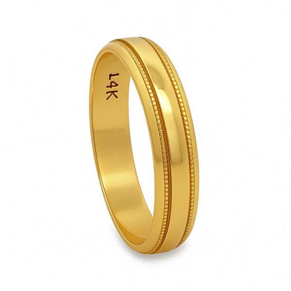 Millgrain Edge Half Round 4mm Wedding Ring