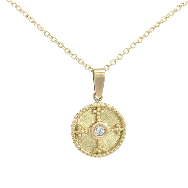 Byzantine Cross Medallion Gold Large Pendant