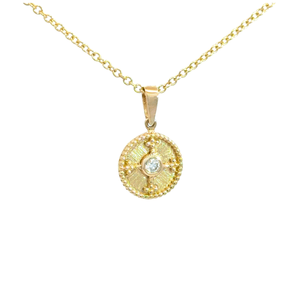Byzantine Cross Medallion Gold Medium Pendant