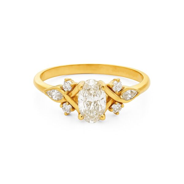 Oval, Marquise and Round Diamond Engagement Ring
