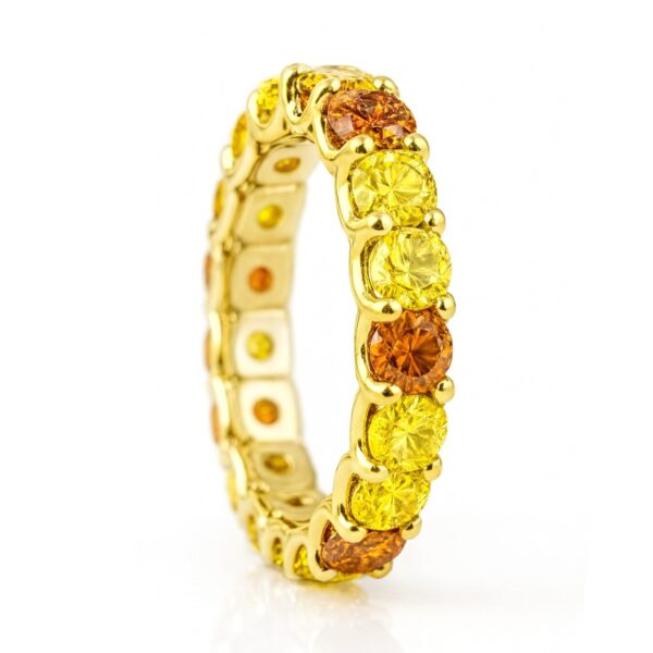 Coloured Diamond Gold Eternity Ring