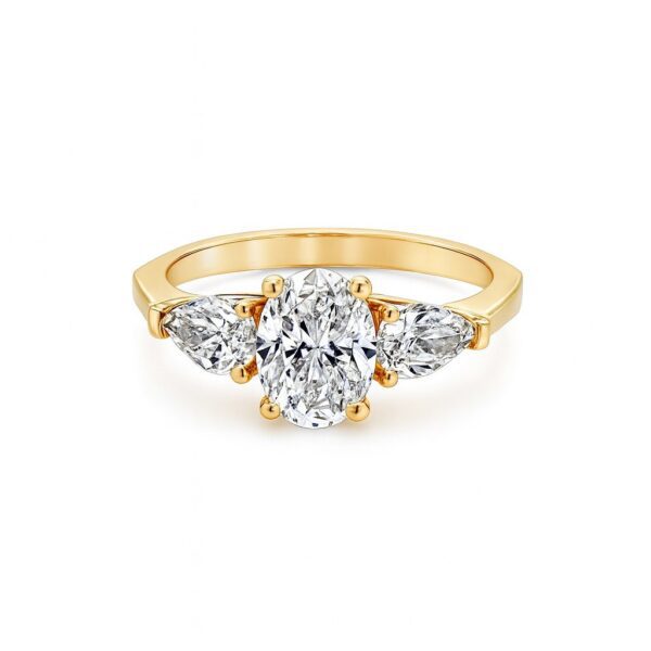 Oval and Pear Shaped Diamond Engagement Ring