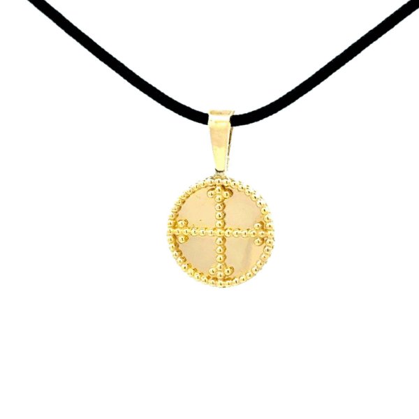 Byzantine Cross Medallion Mini Gold Pendant