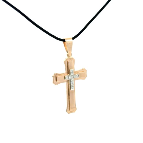 Gold Cross Pendant With Diamonds