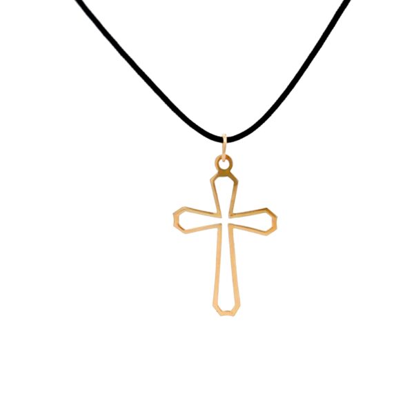 Gold Outline Cross Pendant